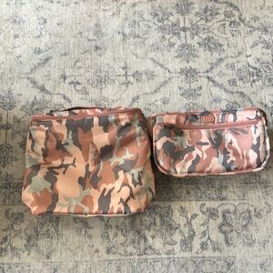 NWOT Lug Camouflage Cosmetic Bags Set